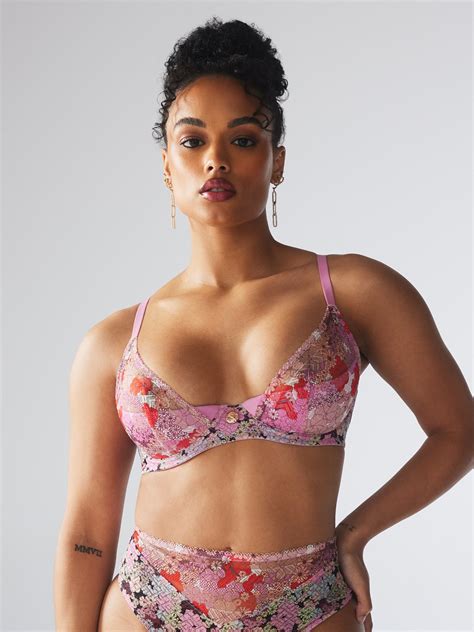 Penthouse Sweet Lace Quarter Cup Bra in Multi & Pink | SAVAGE X FENTY