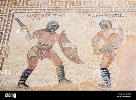 Roman mosaic gladiator hi-res stock photography and images - Alamy