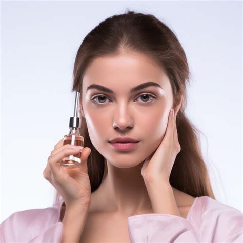 premium photo  beautiful  years model   droper  serum shot