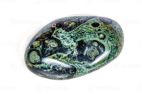 Macro mineral stone jasper kambaba on a white background 20859085 Stock