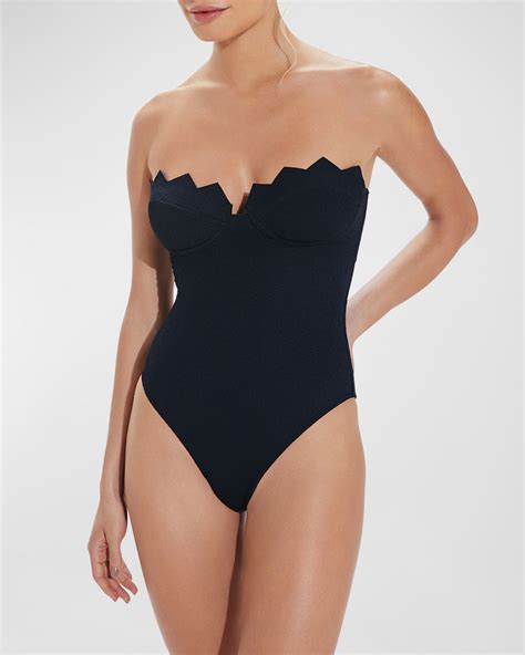 Vix Imani Strapless One-piece Swimsuit In Firenze Black | ModeSens