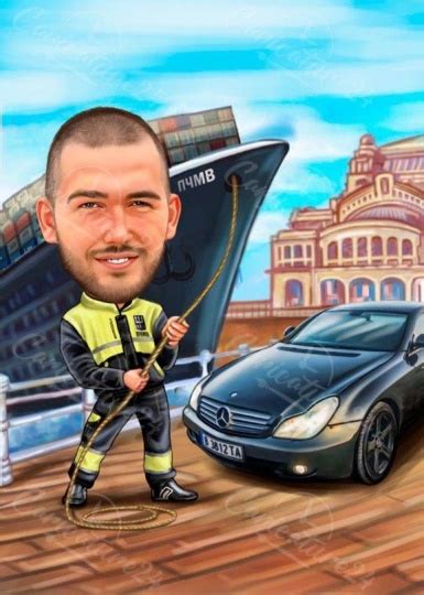 Карикатура за Моряк - подарък по поръчка от снимка | Caricature24