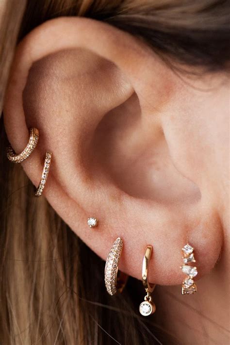 build  ear stack   stacked earrings gold earrings