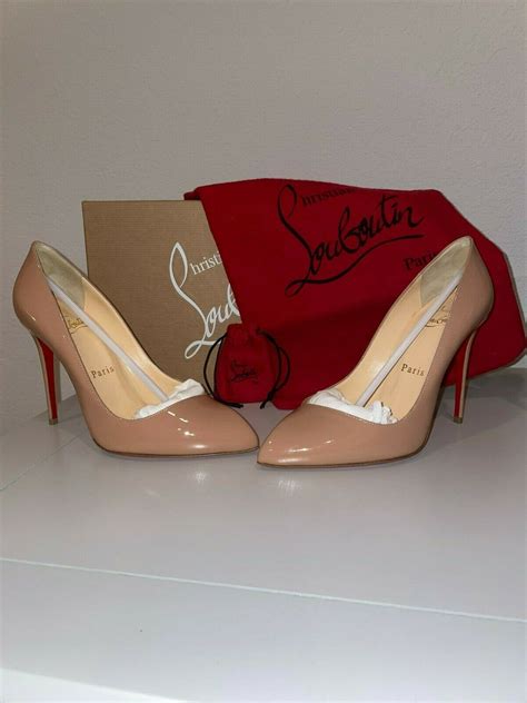 Christian Louboutin Nude Corneille 100 Patent Heels U… - Gem