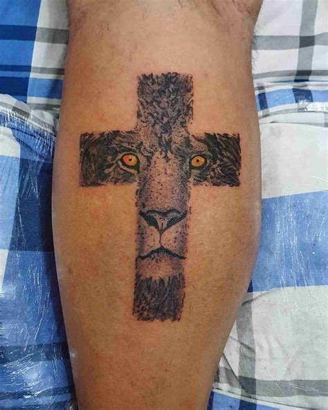 lion cross tattoo 4