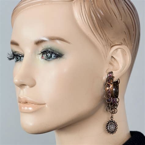 Vintage JEAN PAUL GAULTIER Tribal Creole Beaded Earrings For Sale at