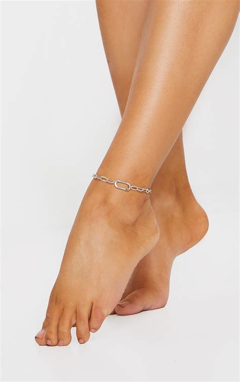 silver chain anklet accessories prettylittlething ksa
