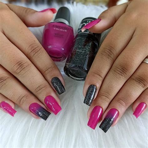 Unhas Rosa E Preta