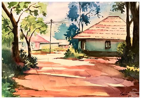 Indian Village Landscape