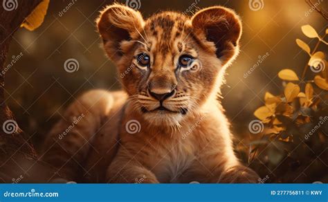 Baby Lion Cub Detail Shot Generative Ai Stock Illustration ...