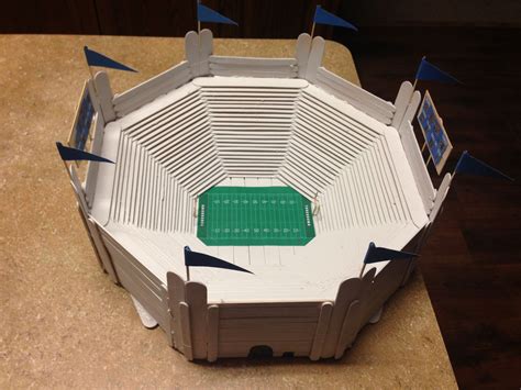 popsicle stadium model craft diy sports model project