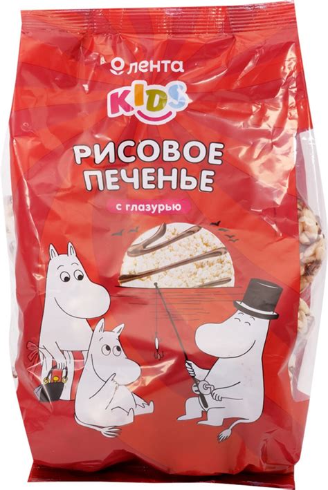 Печенье рисовое ЛЕНТА KIDS Муми Тролли с глазурью, 150 г - 10 шт ...
