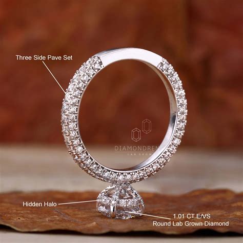 round cut diamond ring lab grown 7