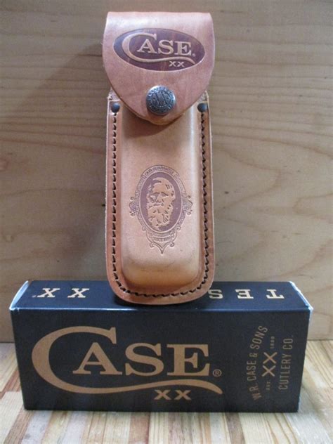 nib case xx bonestag folding hunter knife  leather sheath