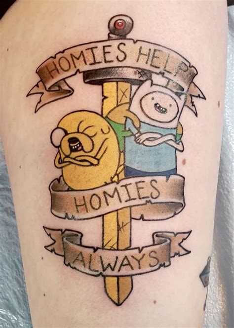 Finn and Jake by Lucky Malony at Anatomy Tattoo | Adventure time tattoo