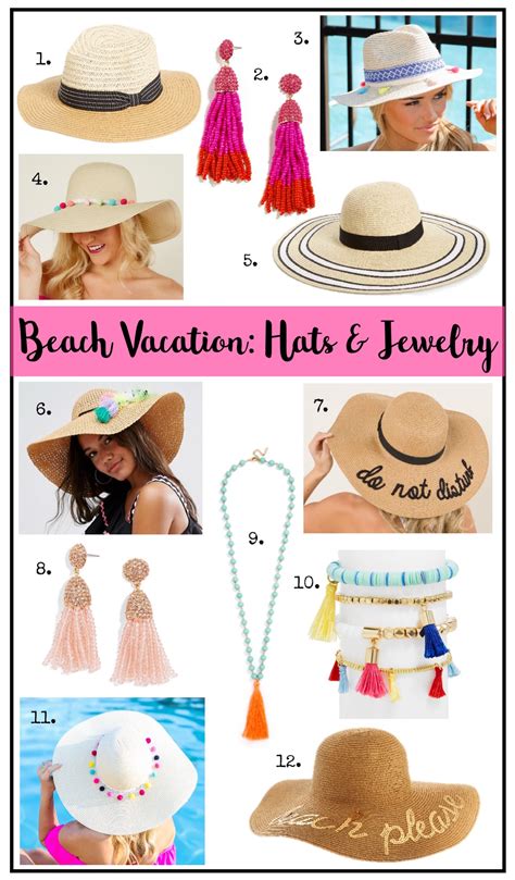 Beach Vacation Must Haves: Hats, Bags, Sandals, Jewelry and more.