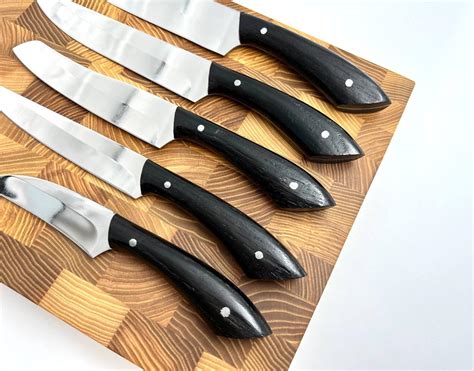 Купить Набор кухонных ножей ручной работы «Лисий хвост #1» чёрная ...