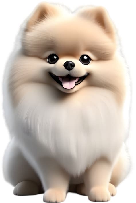 Adorable Fluffy Pomeranian Cartoon clipart illustration. AI-generated