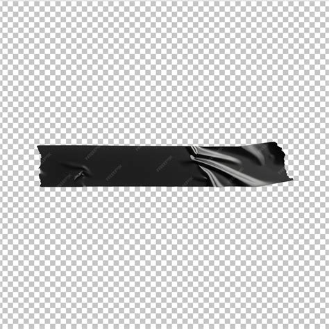 Premium PSD | Black Matte Adhesive Torn Tape Objects PNG file