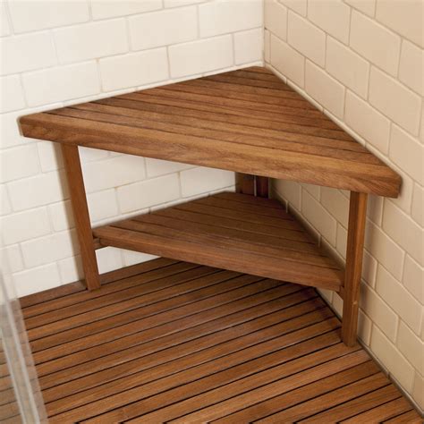 30" x 22" Deluxe Plantation Teak Corner Shower Bench – Teakworks4u