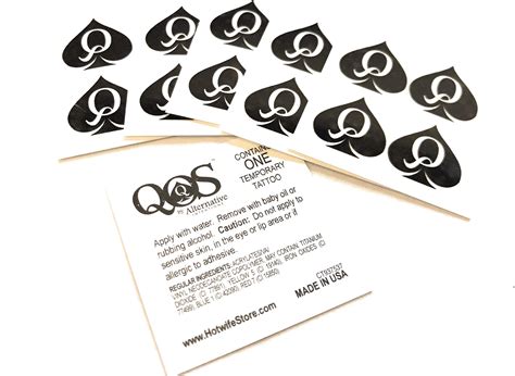 Amazon.com : 45 X Queen of Spades QOS Brand Temporary Tattoos - Hotwife