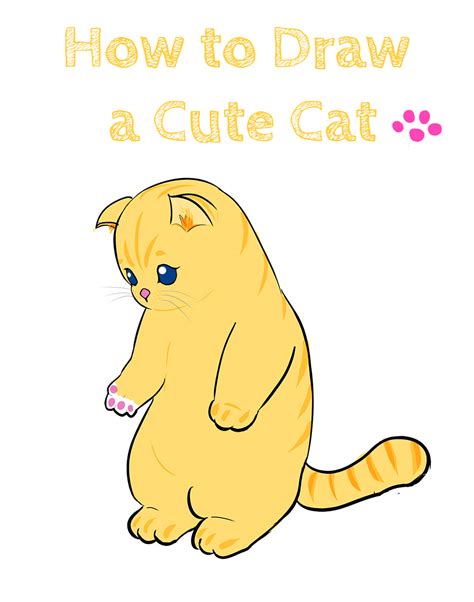 draw  cute cat   draw easy