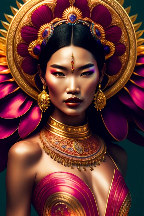 Lexica - From behind, of a spiritual full body Mongolian supermodel in