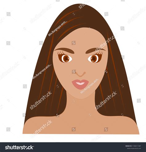 Cartoon Girl Brown Hair Brown Eyes Stock Vector (Royalty Free ...