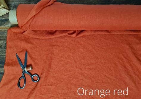 Linen Fabric Orange Shades Fabric by the Yard or Meter - Etsy