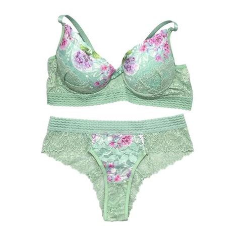 Mulher De Calcinha E Sutia - Conjunto de Calcinha e Sutiã Rendado Com Bojo Floral Lingerie Charmosa ...