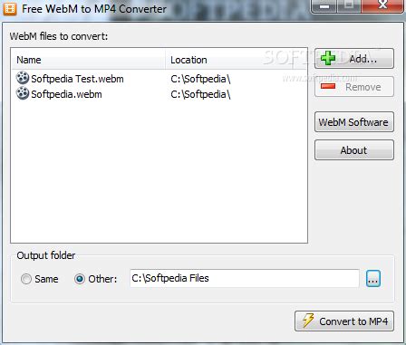 Free WebM to MP4 Converter - Download - Softpedia