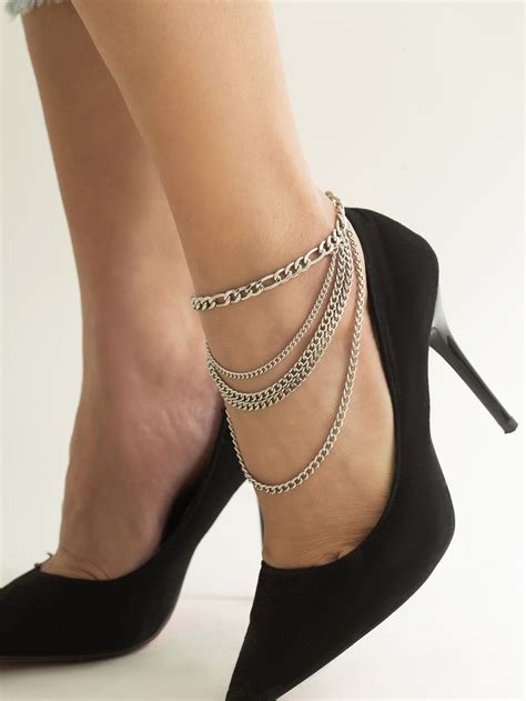 Layered Chain Anklet | Silver Fashionable Jewelry