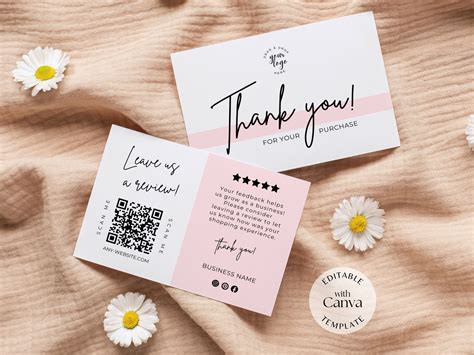 Leave Us a Review Card Template With Qr Code for Business, Diy Customer