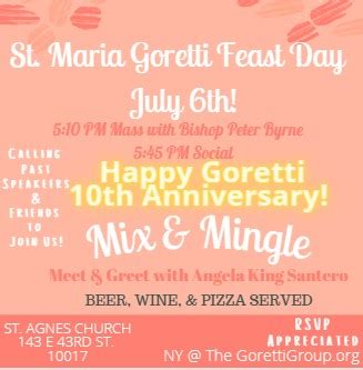 St. Maria Goretti Feast Day Event - Catholic Gatherings