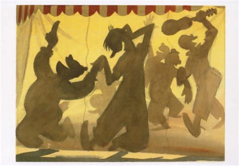 dumbo dancing  circus tent storyboard disney film painting postcard