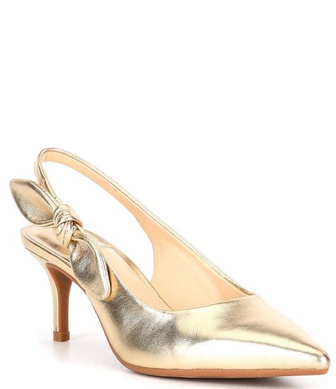 Aileen Bow Leather Slingback Pumps at Eva Facy blog