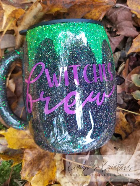 Witches Brew Coffee Mug Glitter Coffee Tumbler Halloween - Etsy