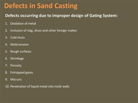 gating system casting processes pptx geology science