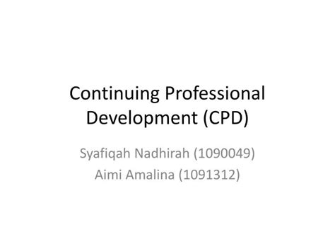 PPT - Continuing Professional Development (CPD) PowerPoint Presentation ... 