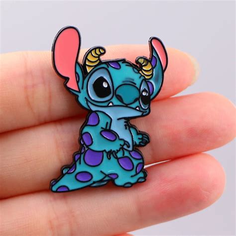 Blue Monster ‘Stitch x James P. Sullivan’ Enamel Pin – Distinct Pins