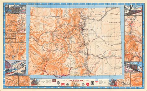1943 Map of Colorado Railroads - Art Source International