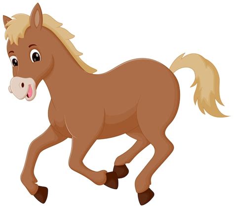 Милый лошадь мультфильм бег векторные иллюстрации животная природа ...