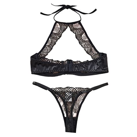 womens sexy mesh bra set role play open cup bralette  nipple