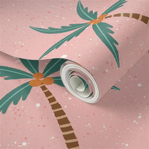 Seaside Coconut Palm Trees - Medium Wallpaper | Spoonflower