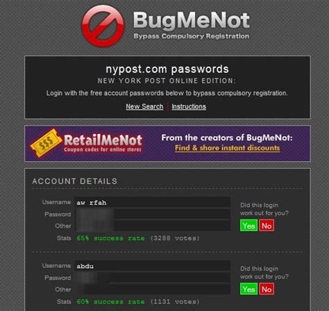 Bugmenot, login without registering - gHacks Tech News