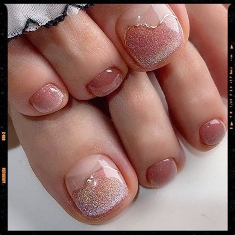 Shimmery Abstract Gel Pedicure | Gel toe nails, Pedicure designs ...