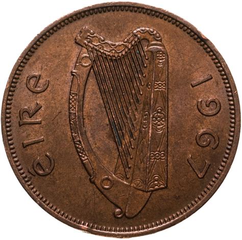 Монета Ирландия 1 пенни (penny) 1967 стоимостью 490 руб.