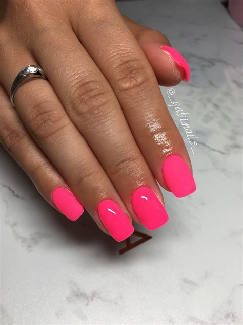 Neon pink nails | Neon pink nails, Nails, Work nails