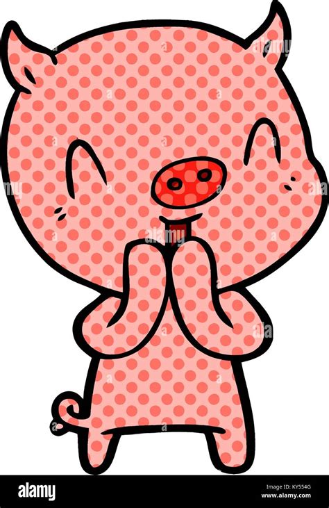 happy cartoon pig Stock Vector Image & Art - Alamy