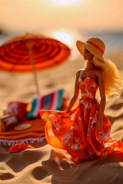 Premium AI Image | Barbie doll on a beach day